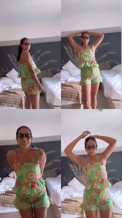 All the Happiness High-Rise Shorts in Brightscape Print