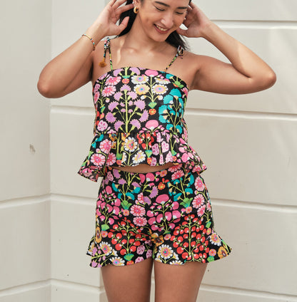 All the Happiness High-Rise Shorts in Electric Feels Print